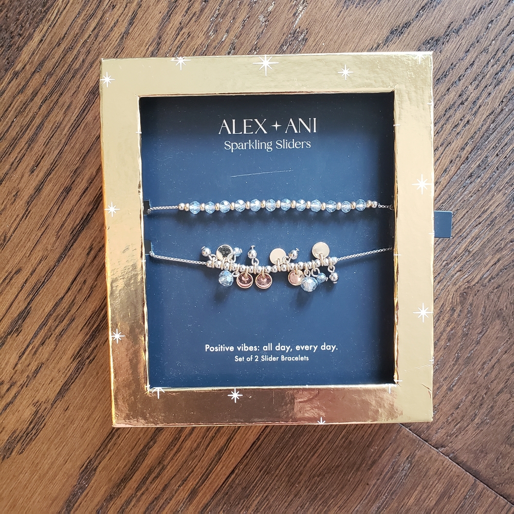 Alex and Ani Gold and Silver Charm Bracelet Set NWT in Box